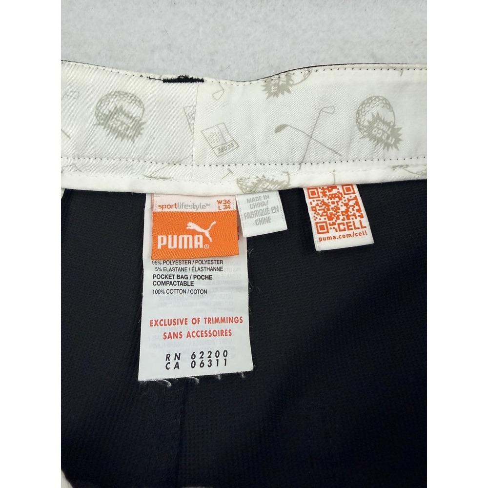 PUMA Men's Tech 6 pocket Golf Black Flat Front Pants, 36x34, Style 565522 - Picture 6 of 9